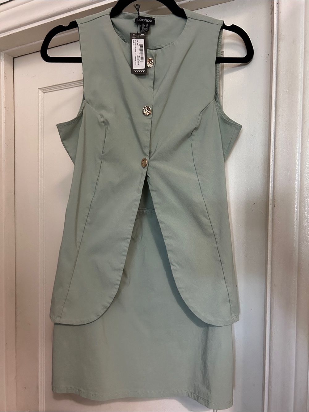 Bengaline gold button 2 in 1 waistcoat dress